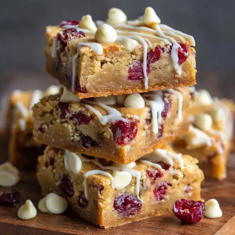 Easy White Chocolate Cranberry Blondies Recipe