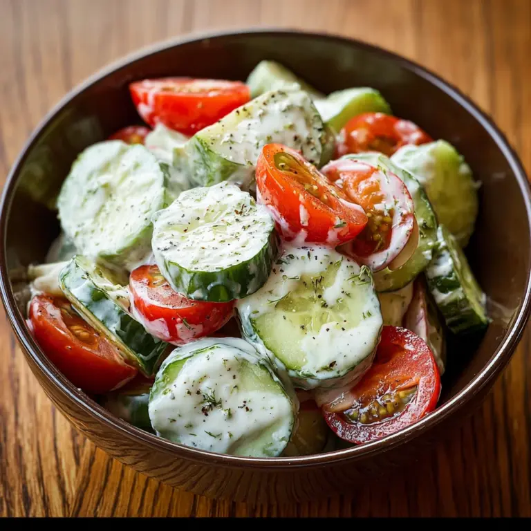 Creamy Cucumber and Tomato Salad Recipe
