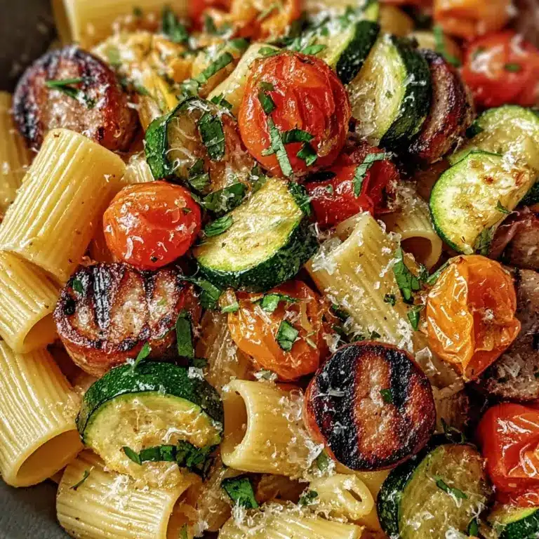 Chicken Sausages with Zucchini, Tomatoes, and Pasta Recipe