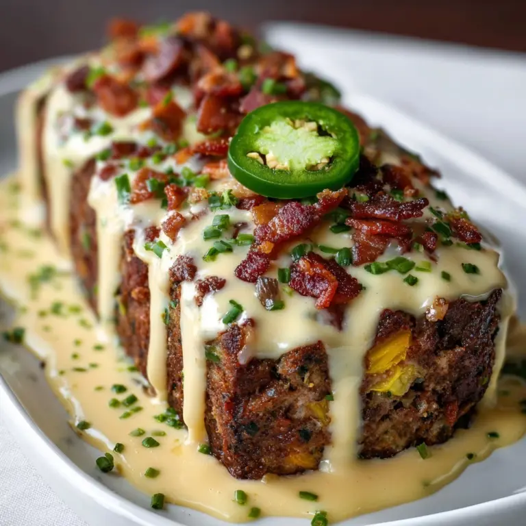 Smoky Jalapeño Popper Meatloaf with Creamy Ranch Drizzle Recipe