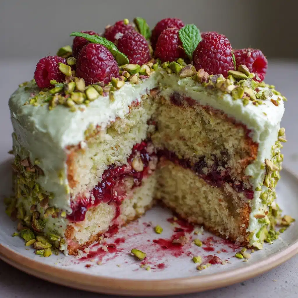 Pistachio Raspberry Cake Recipe - Recipe Image