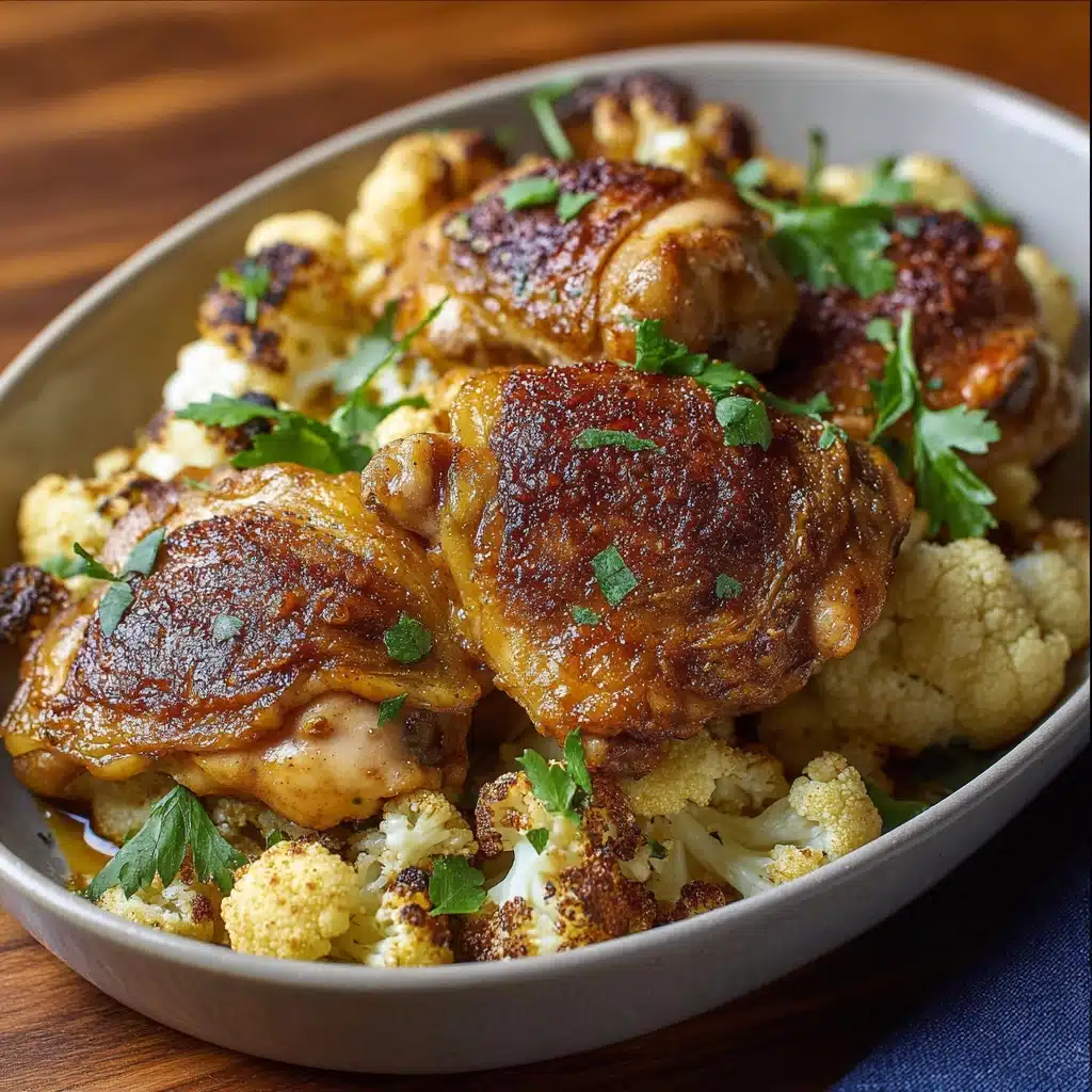 Stuffed Chicken Thighs and Cauliflower (One-Pan Meal) Recipe
