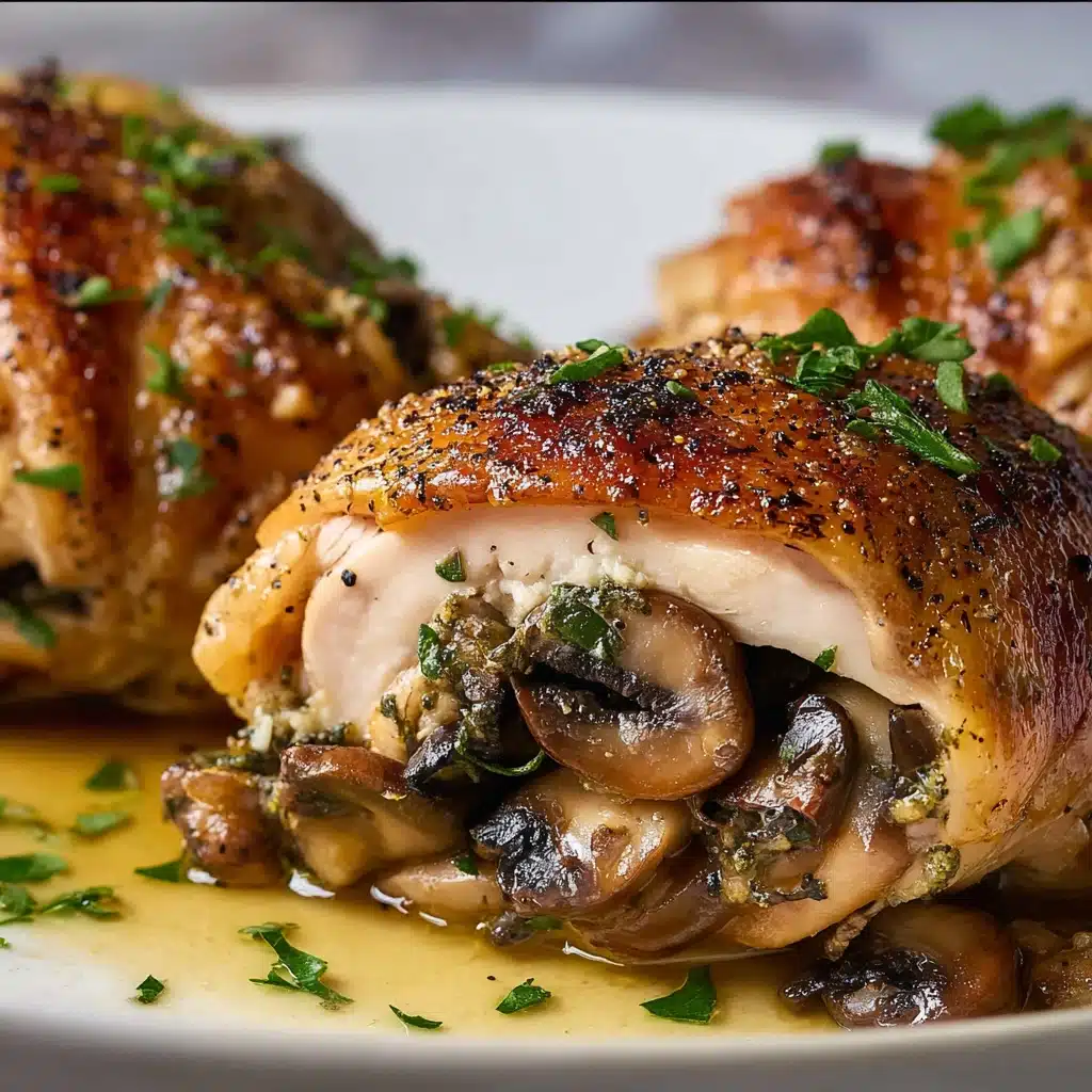 Baked Mushroom Stuffed Chicken Thighs Recipe - Recipe Image