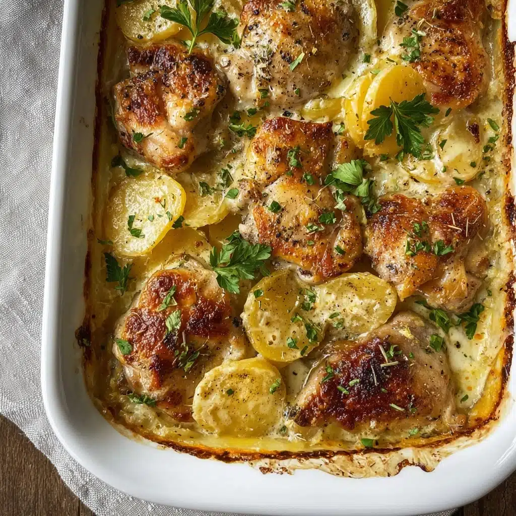 Smothered Pork Chop and Scalloped Potato Casserole Recipe - Recipe Image