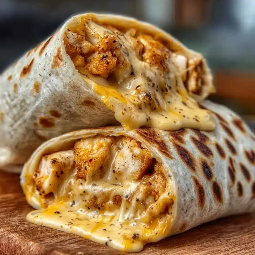 Cheesy Garlic Chicken Wraps Recipe - Recipe Image