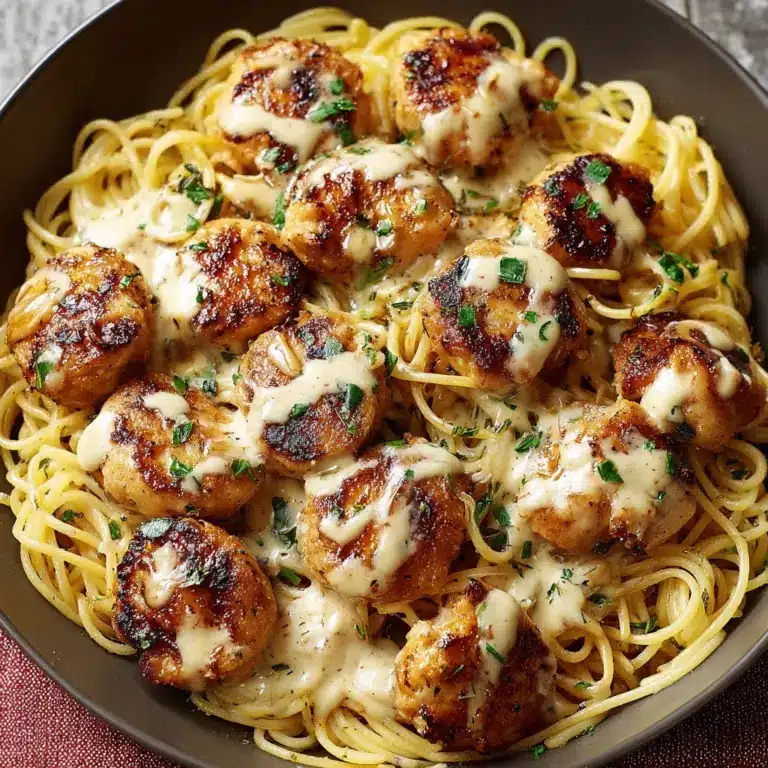Garlic Butter Chicken Bites with Creamy Parmesan Pasta Recipe