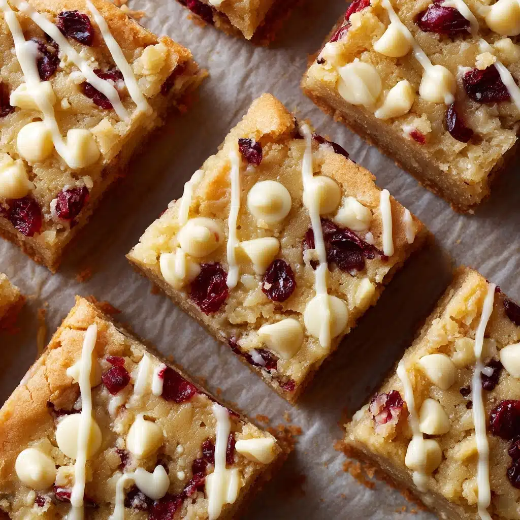 Easy White Chocolate Cranberry Blondies Recipe - Recipe Image