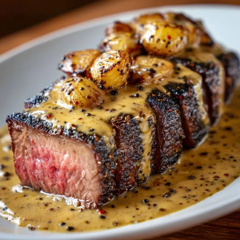 Steak With Bourbon Garlic Cream Sauce Recipe