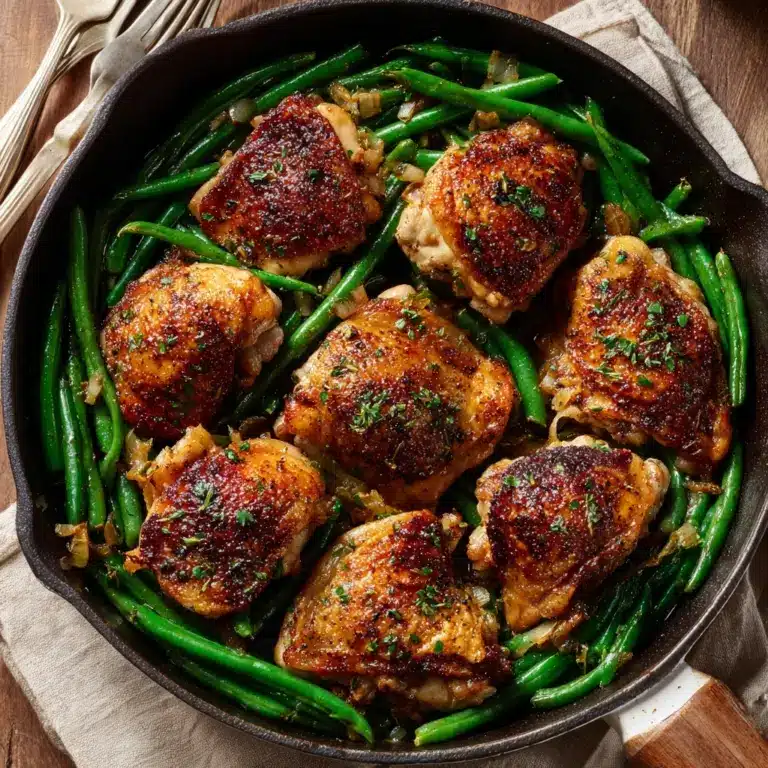 Chicken Thighs with Lemon Garlic Green Beans Recipe
