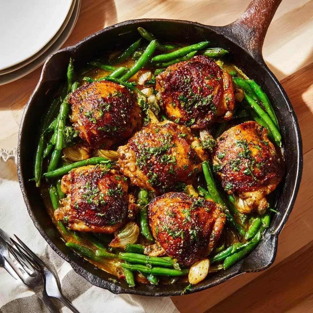 Chicken Thighs with Lemon Garlic Green Beans Recipe - Recipe Image