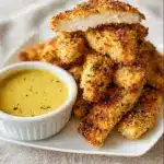 Baked Breaded Chicken Strips with Honey Mustard Dip Recipe