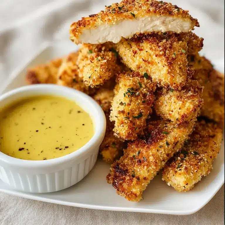 Baked Breaded Chicken Strips with Honey Mustard Dip Recipe