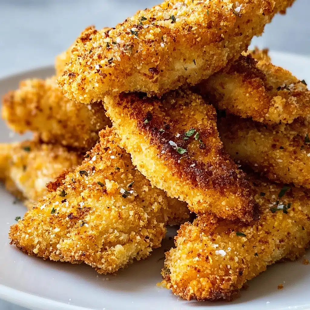 Baked Breaded Chicken Strips with Honey Mustard Dip Recipe - Recipe Image