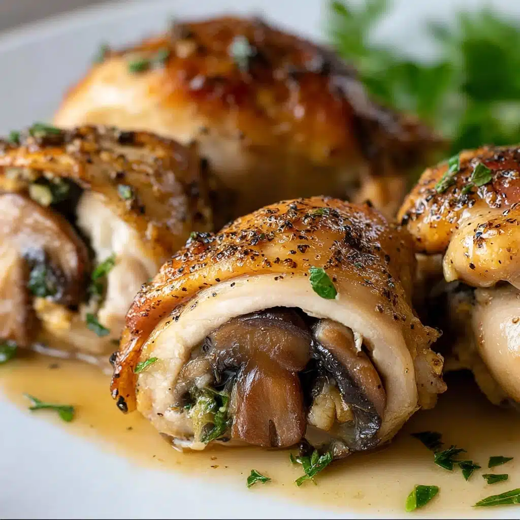 Baked Mushroom Stuffed Chicken Thighs Recipe