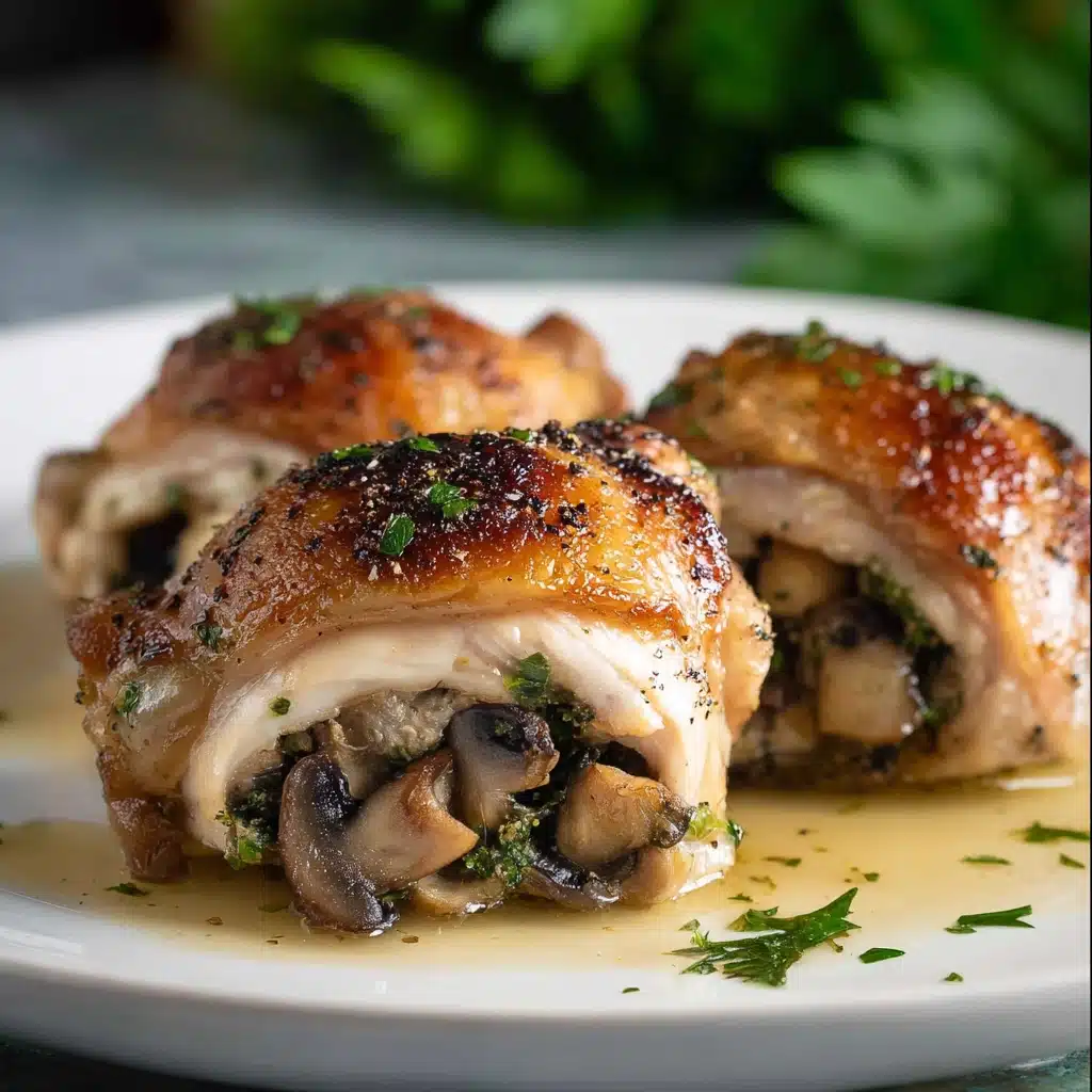 Baked Mushroom Stuffed Chicken Thighs Recipe