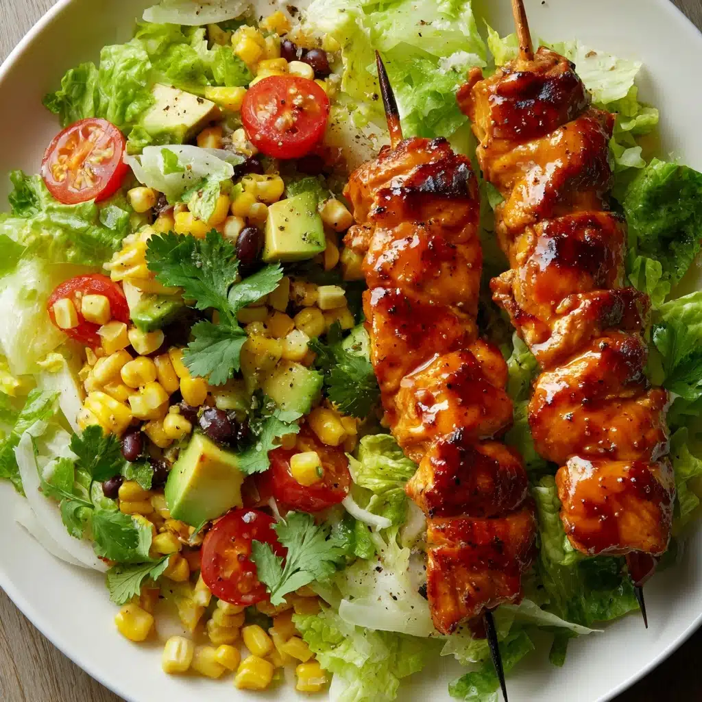 BBQ Chicken Skewer Salad Recipe - Recipe Image