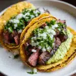 Grilled Steak Tacos with Avocado Salsa Recipe