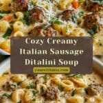 Creamy Parmesan Italian Sausage Ditalini Soup Recipe