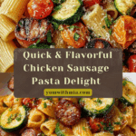 Chicken Sausages with Zucchini, Tomatoes, and Pasta Recipe