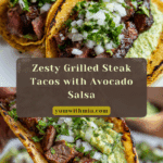 Grilled Steak Tacos with Avocado Salsa Recipe