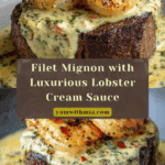 Filet Mignon with Shrimp and Lobster Cream Sauce Recipe