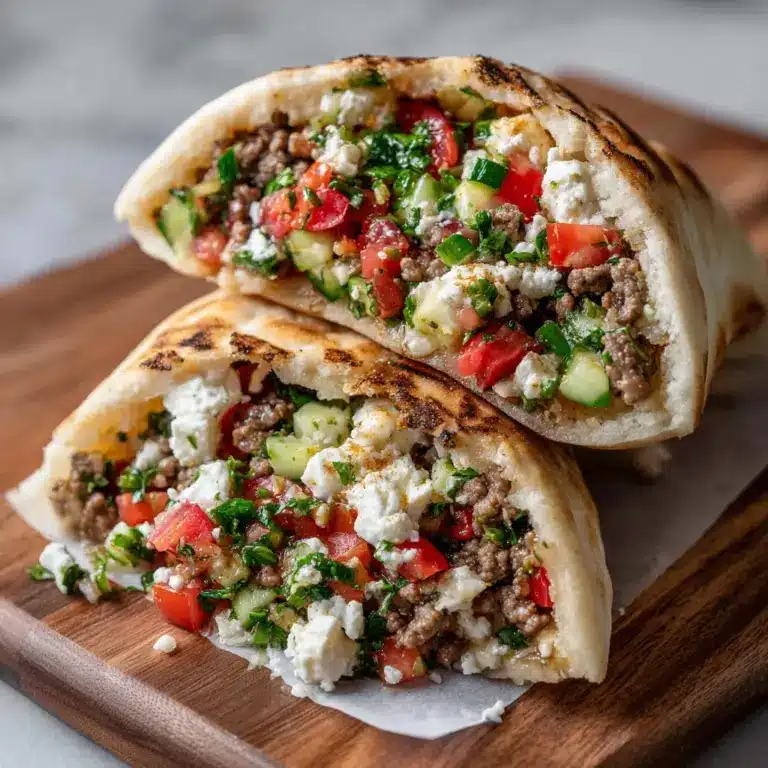 Mediterranean Ground Chicken Pitas Recipe