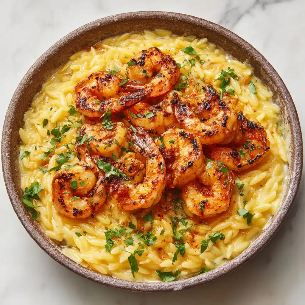 Shrimp Orzo in Lemon Garlic Sauce Recipe - Recipe Image