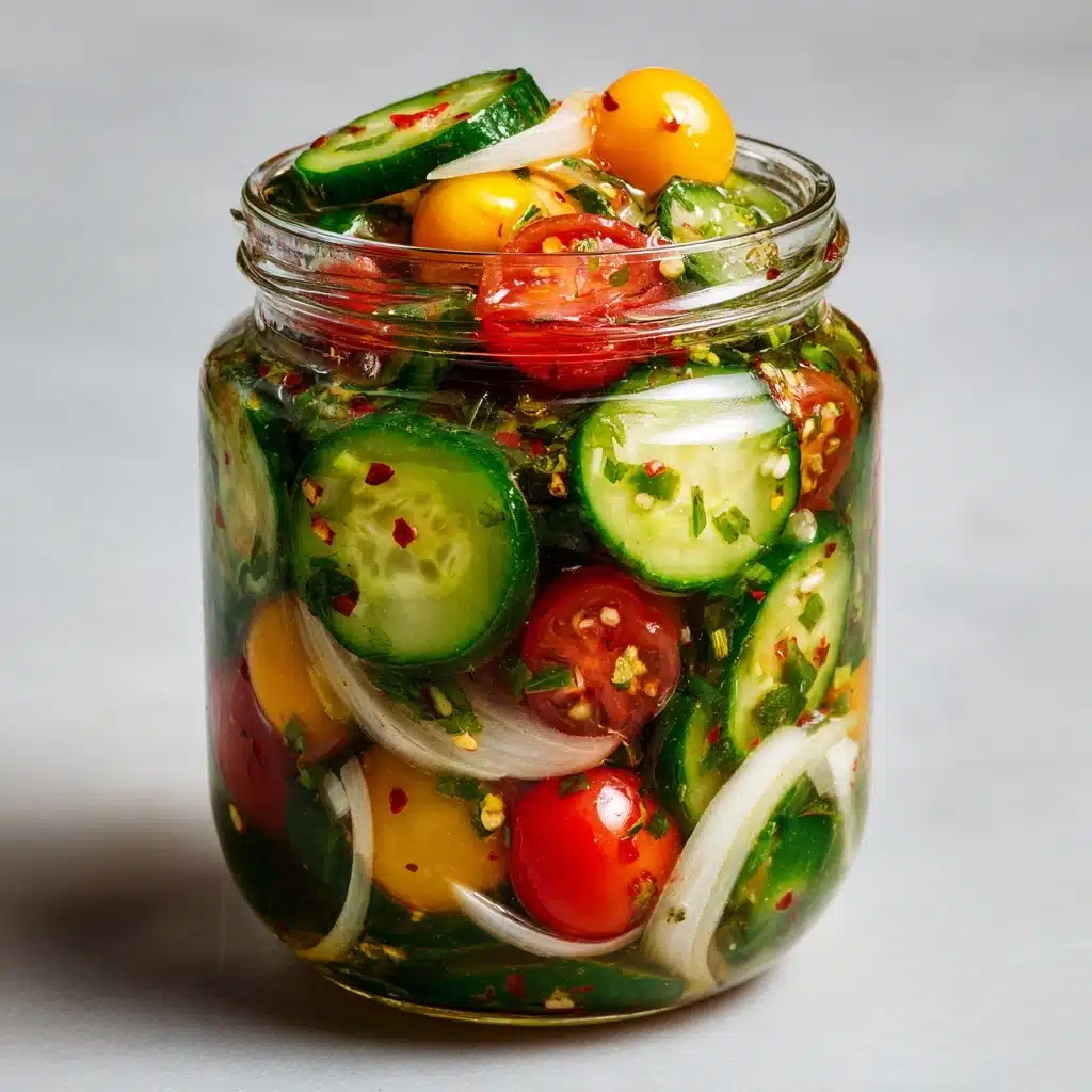 Marinated Cucumbers, Onions, and Tomatoes Recipe - Recipe Image