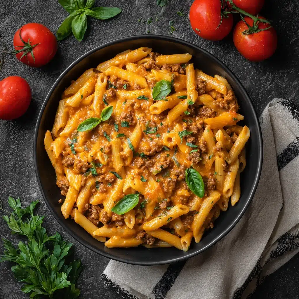 High Protein Creamy Beef Pasta Recipe - Recipe Image