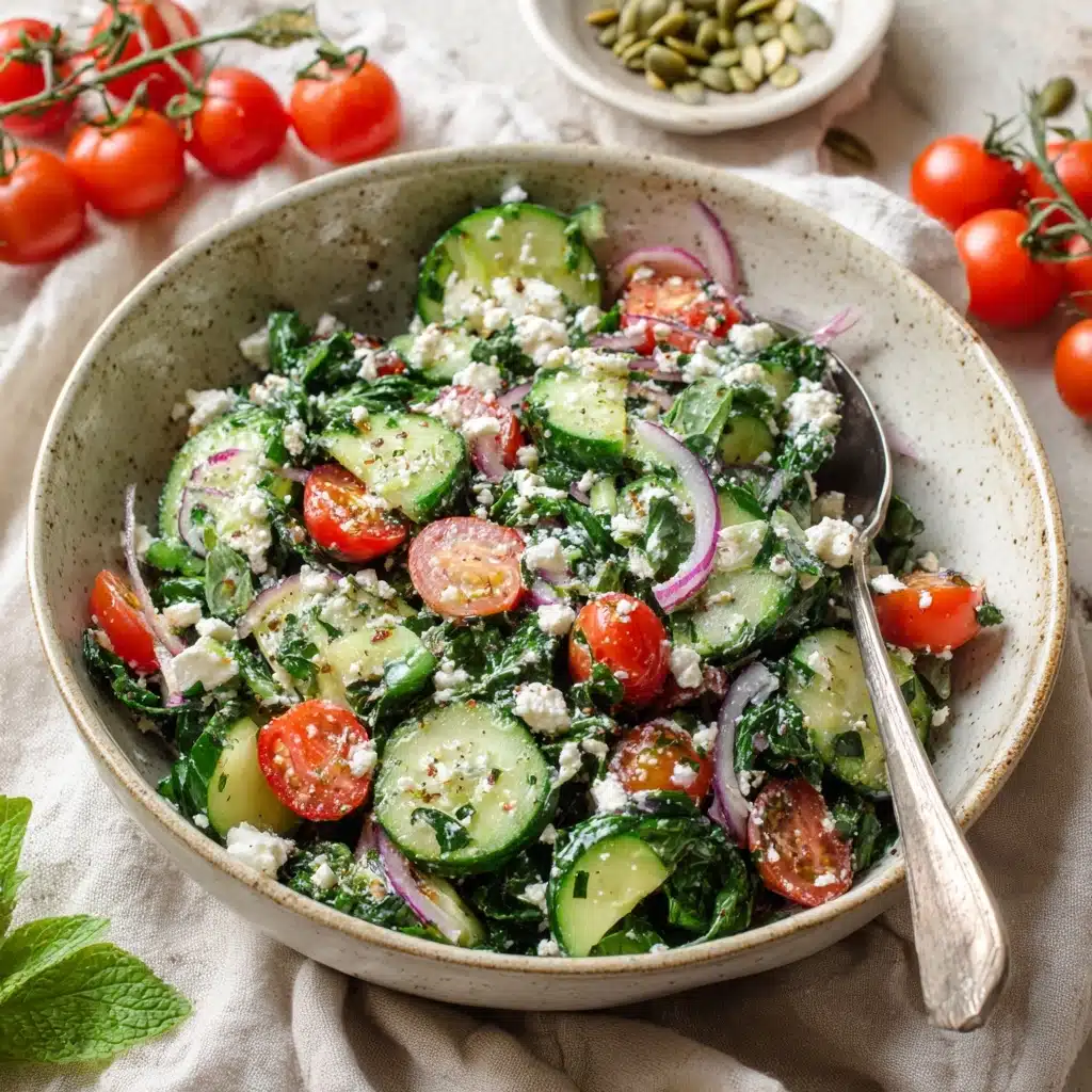 Spinach Tomato Salad with Feta Cheese Recipe