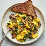 Mushroom-Spinach Scrambled Eggs Recipe