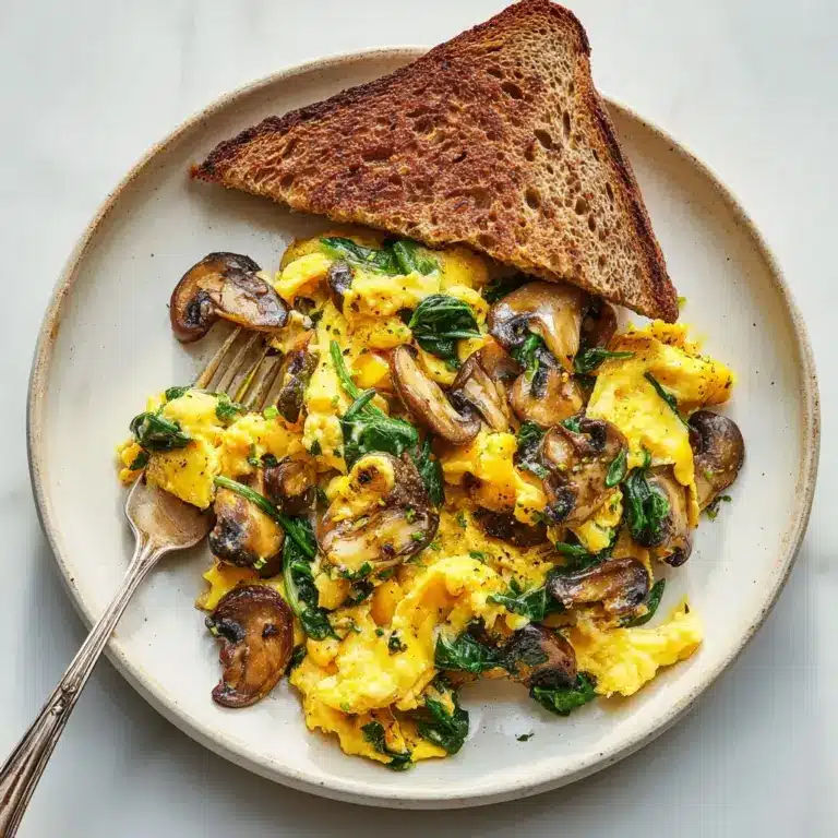Mushroom-Spinach Scrambled Eggs Recipe