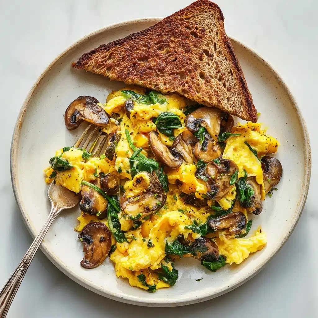 Mushroom-Spinach Scrambled Eggs Recipe