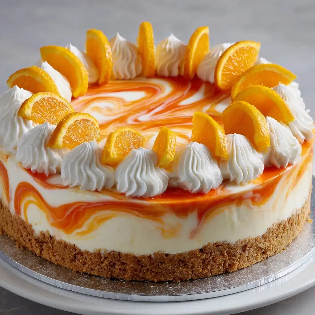 No-Bake Orange Creamsicle Cheesecake Recipe - Recipe Image