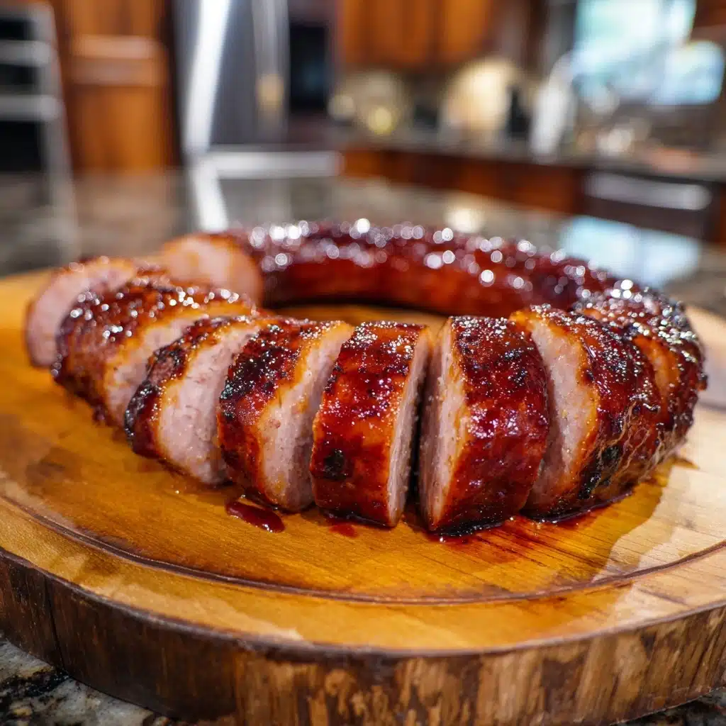 Maple BBQ Hasselback Kielbasa Bites Recipe - Recipe Image