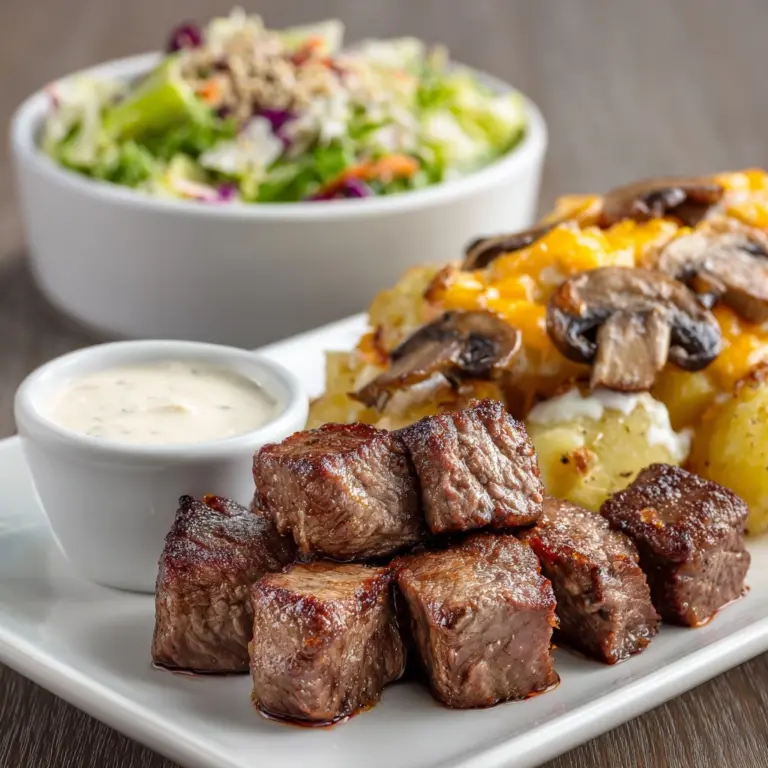 Garlic Butter Steak Bites and Crispy Smashed Potatoes Recipe