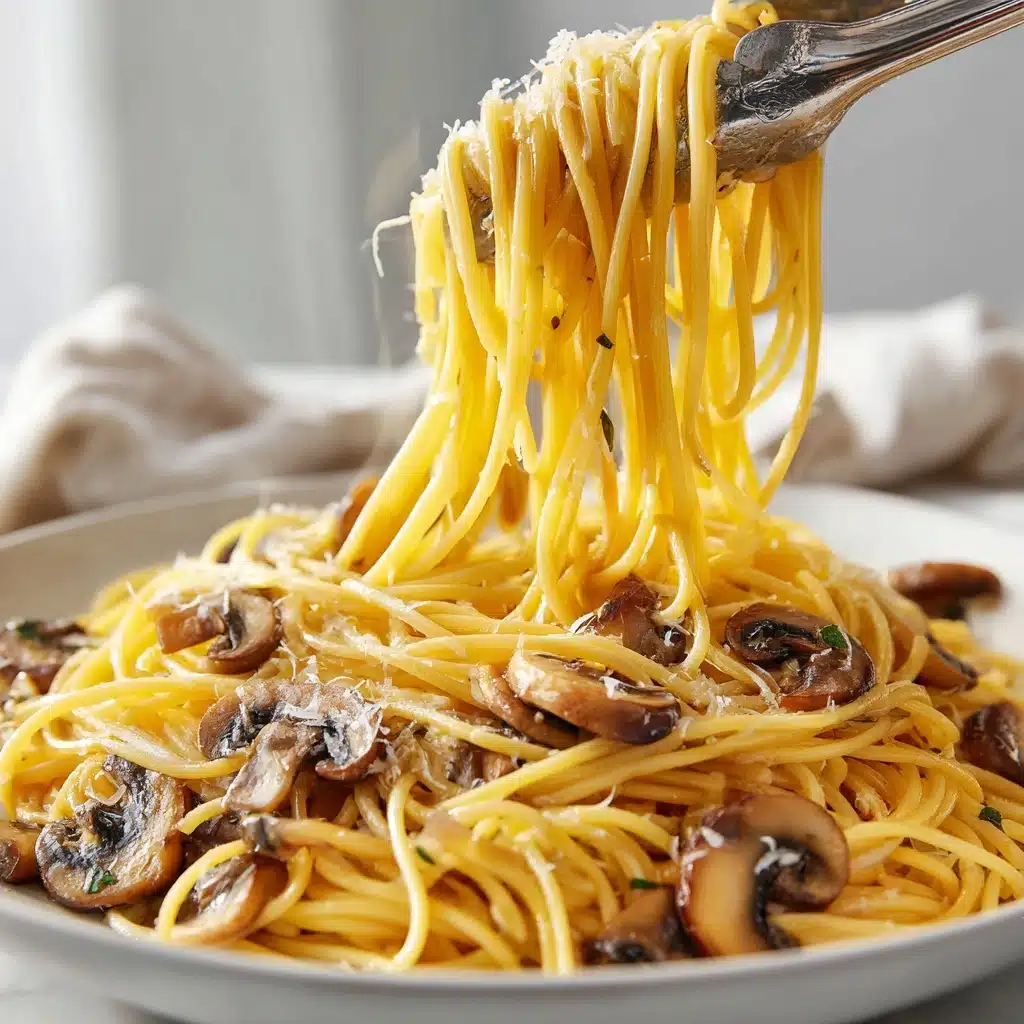 Garlic Butter Mushroom Pasta Recipe - Recipe Image