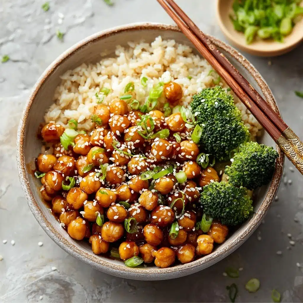 Vegan Sticky Sesame Chickpeas Recipe - Recipe Image