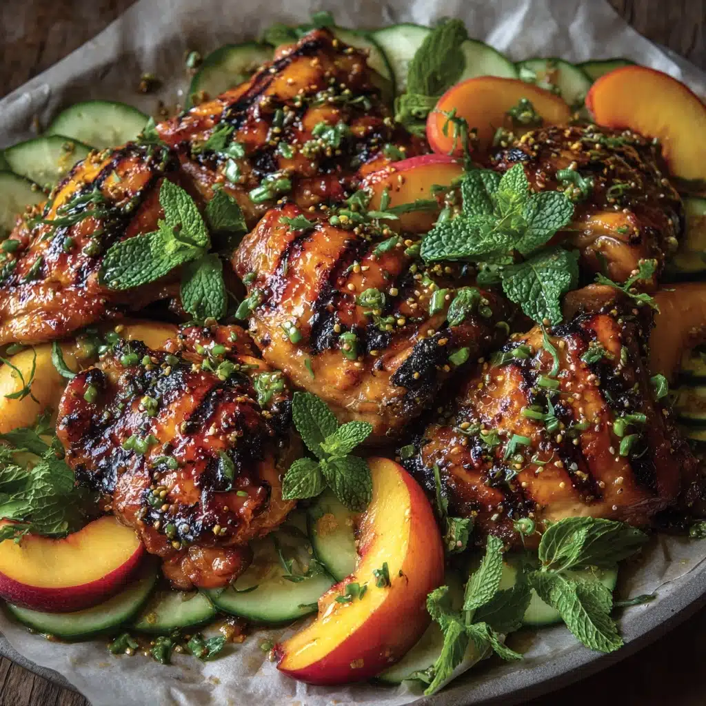 Grilled Honey Mustard Chicken with Peach Salad Recipe - Recipe Image
