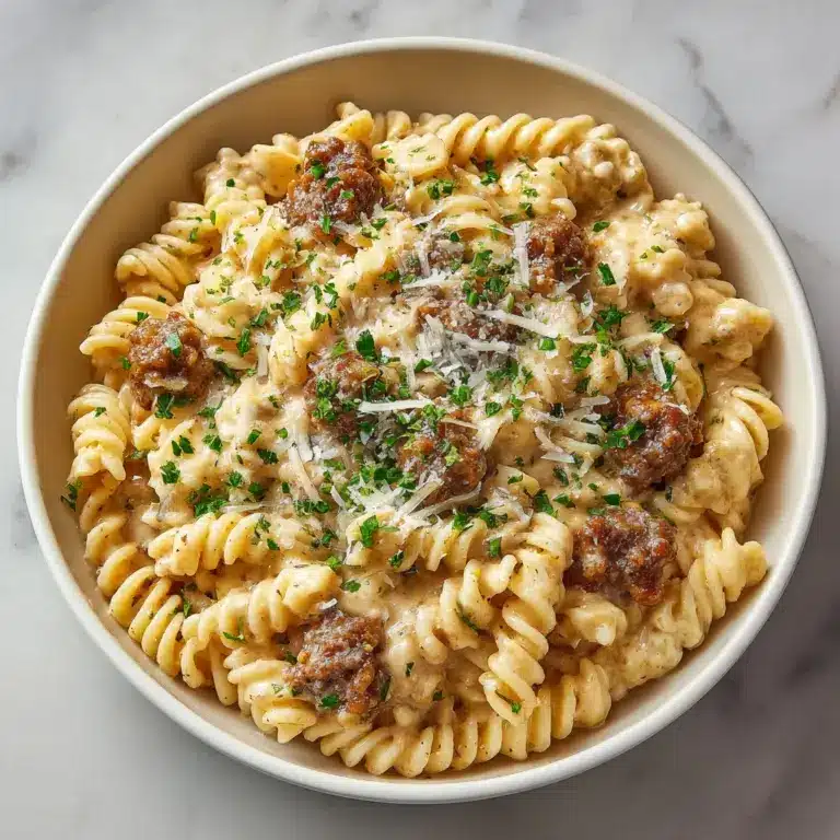 Creamy Beef and Rotini in Garlic Parmesan Sauce Recipe
