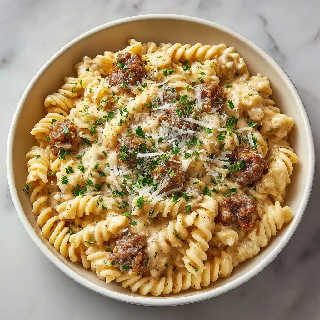 Creamy Beef and Rotini in Garlic Parmesan Sauce Recipe