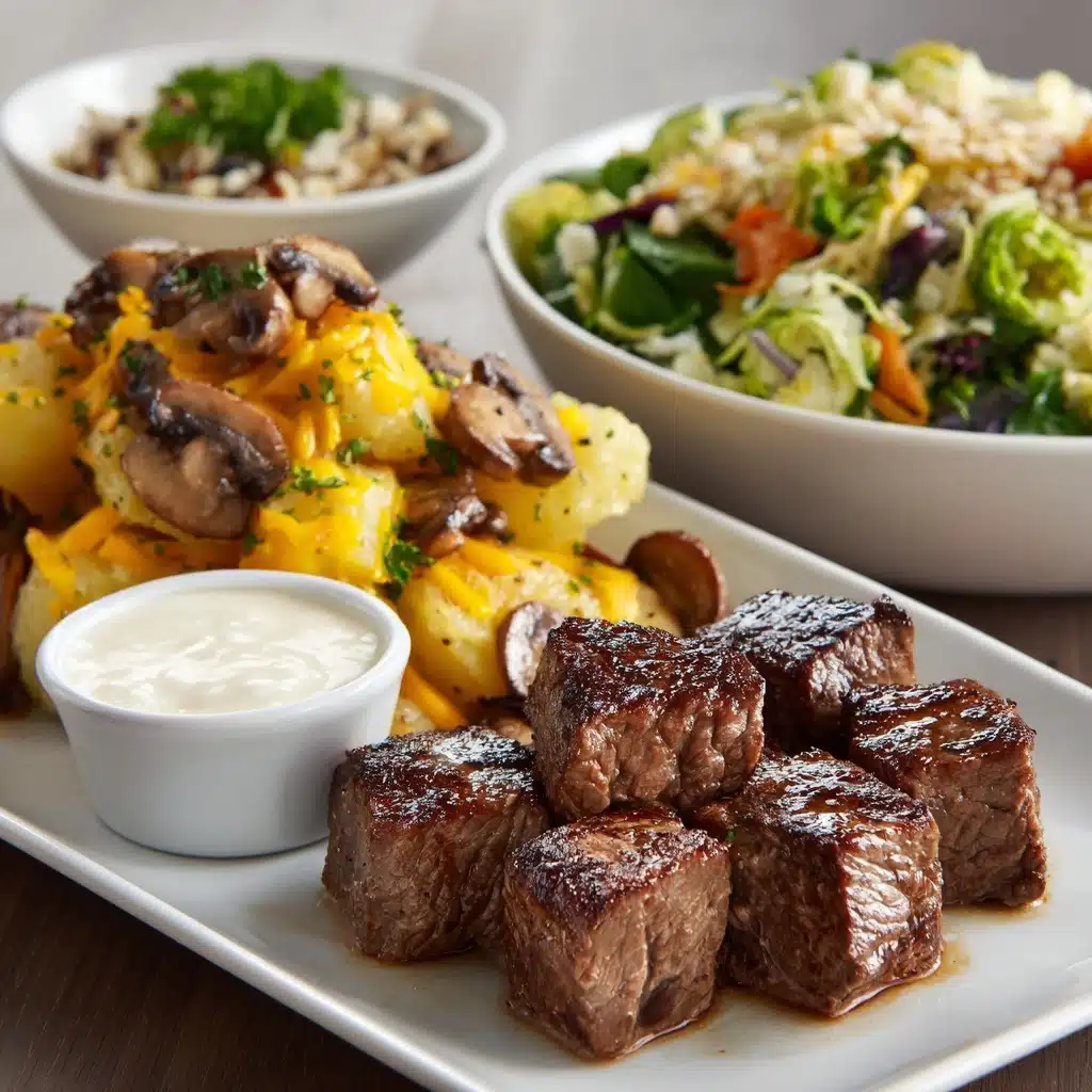 Garlic Butter Steak Bites and Crispy Smashed Potatoes Recipe - Recipe Image