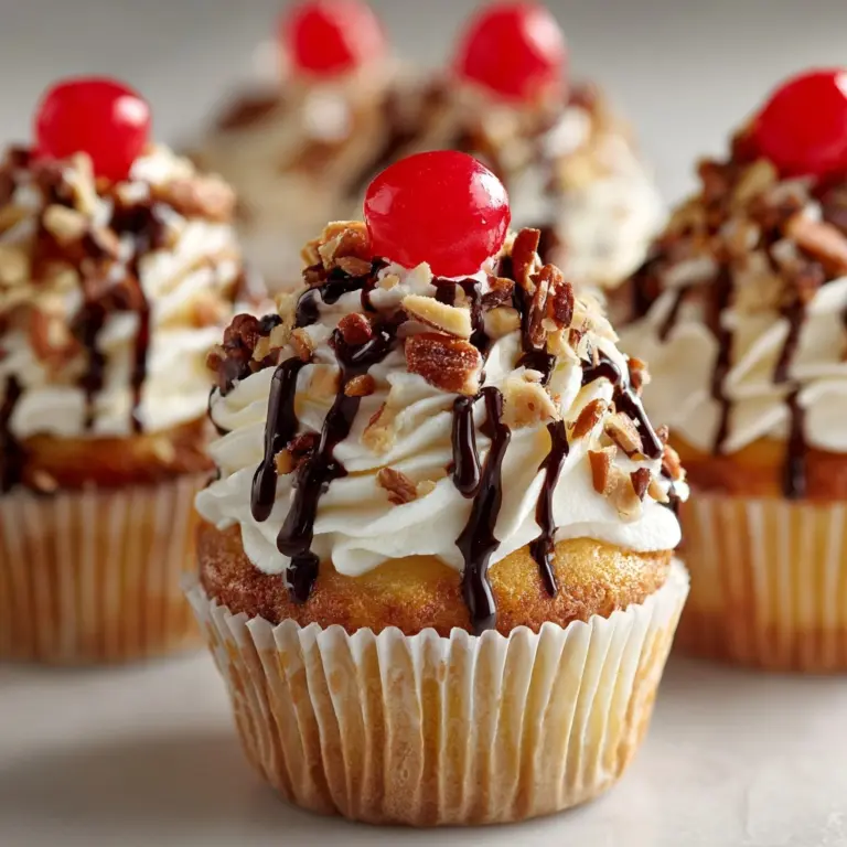 Homemade Banana Split Cupcakes Recipe