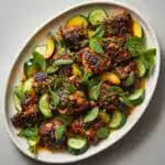 Grilled Honey Mustard Chicken with Peach Salad Recipe