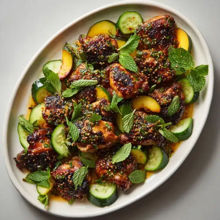 Grilled Honey Mustard Chicken with Peach Salad Recipe
