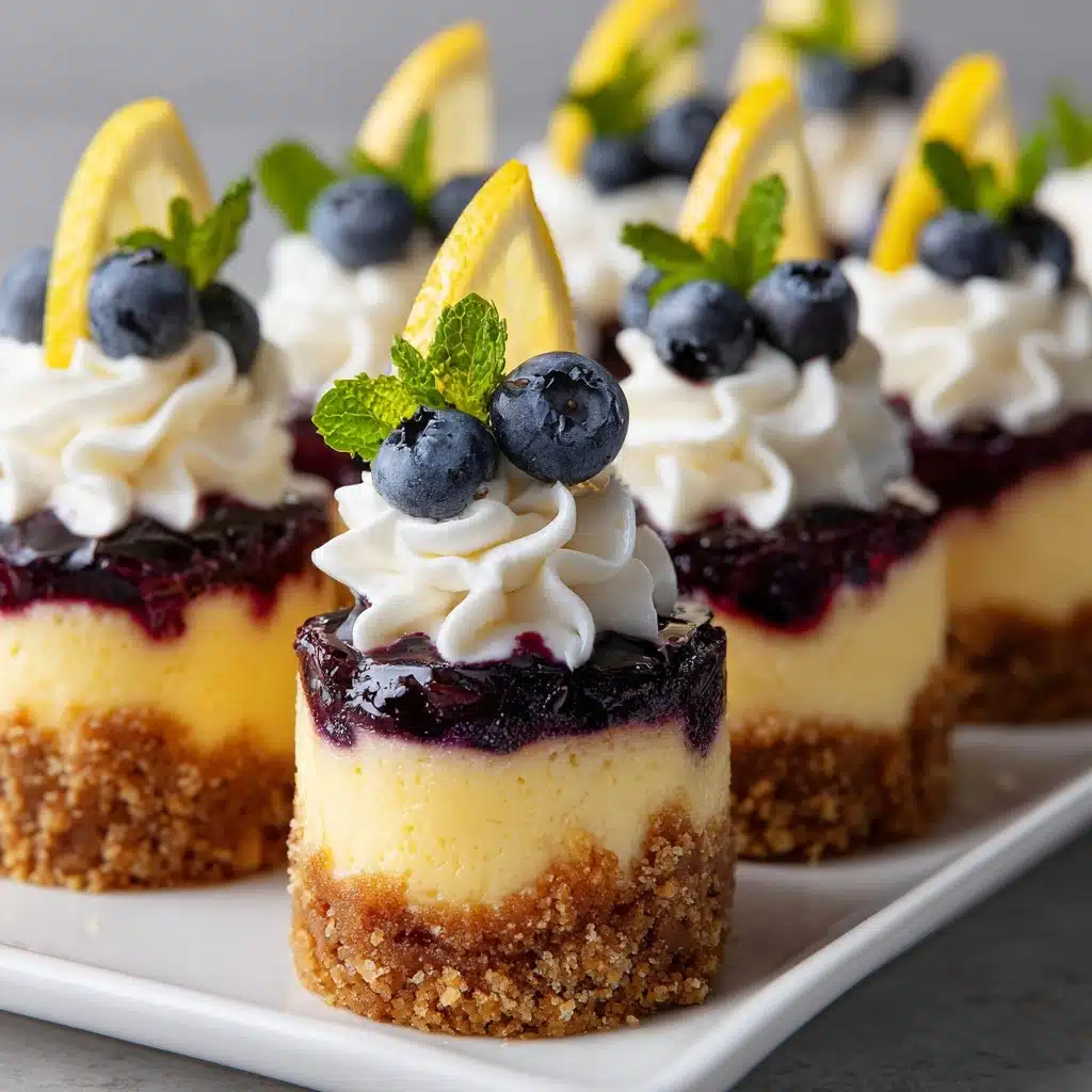 Mini Lemon Blueberry Cheesecakes Recipe - Recipe Image