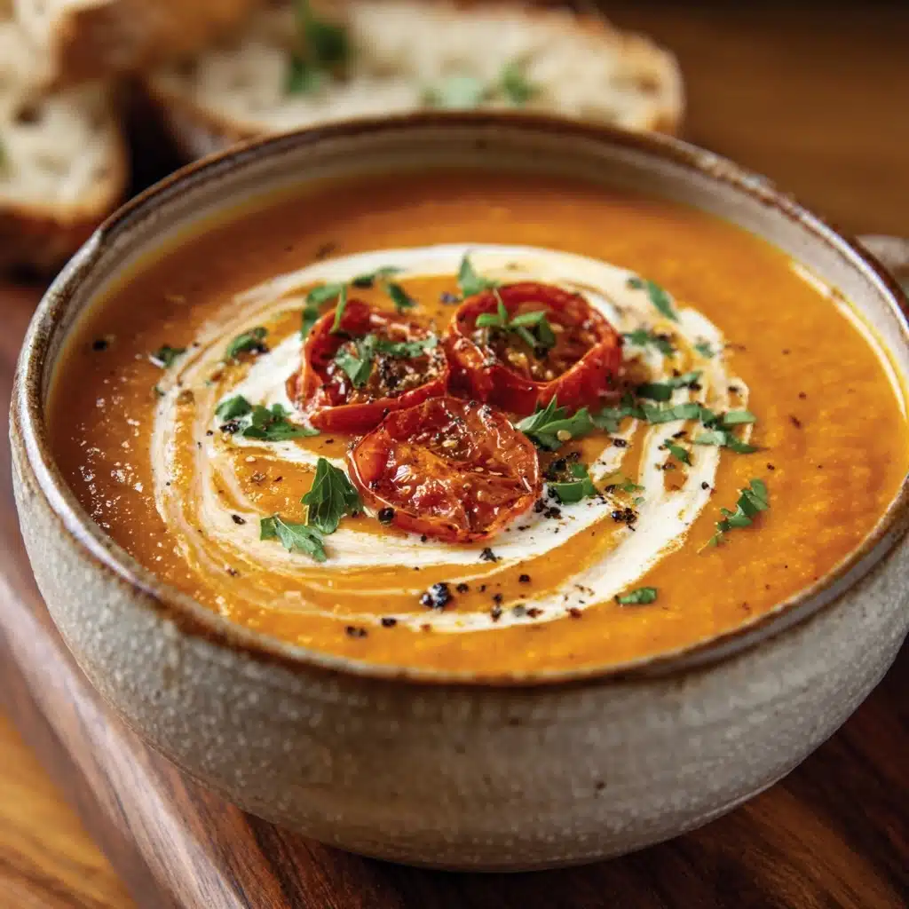 Creamy Roasted Garlic Tomato Soup Recipe - Recipe Image