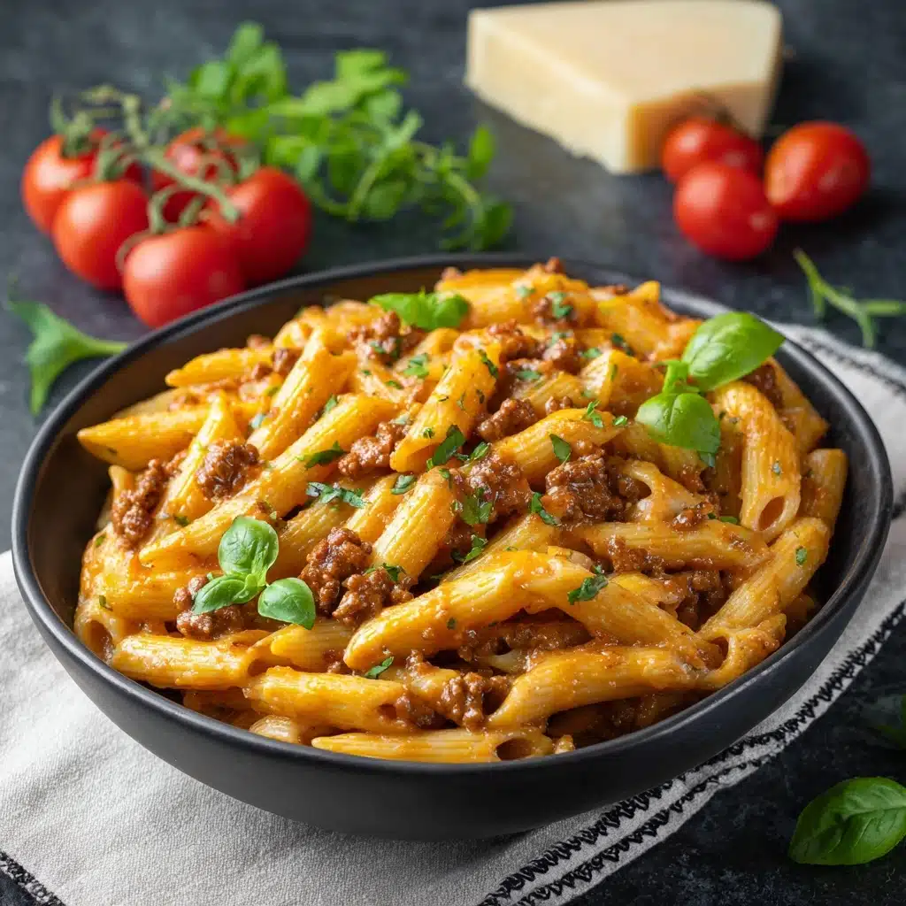 High Protein Creamy Beef Pasta Recipe - Recipe Image
