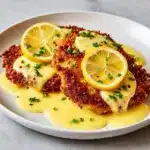 Lemon Pecorino Crusted Chicken with Creamy Lemon Sauce Recipe