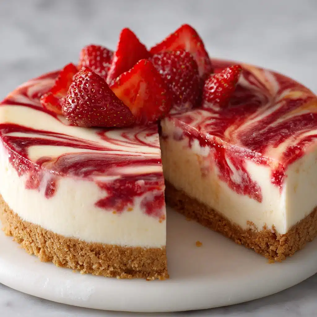Strawberry Swirl Cheesecake Recipe - Recipe Image
